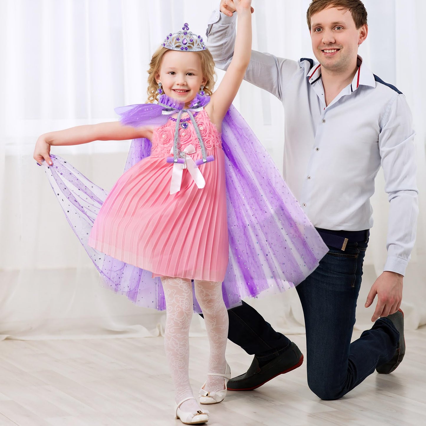 Heyzeibo Princess Dresses For Girls 4-6, Princess Cape Set, Princess Dressing Up Toys Role Play Gifts For Christmas Birthday