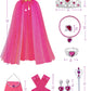 Sabbenia Princess Dress Up Clothes For Little Girl, 11Pcs Princess Cape With Crown, Cosplay Christmas Halloween Birthday Gift(Ro