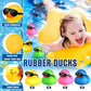 36 Pcs Mini Rubber Ducks With 36 Sunglasses Rubber Ducks In Bulk Bathtub Duckies Toys For Kids Gift Baby Shower Birthday Party Favors Cruise (Yellow, Duck With Sunglasses)