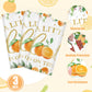 Lianxuia 3 Pcs Little Cutie Tablecloth, 54 * 108 Inch Orange Tablecloth, Fruit Plastic Tablecover For Boys And Girls Birthday Pa