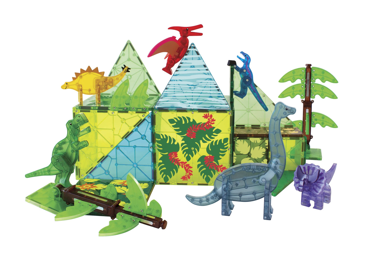 Magna-Tiles Dino World Xl 50-Piece Magnetic Construction Set, The Original Magnetic Building Brand