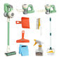 BAYMI Kids Cleaning Set - Vacuum, Broom, Dustpan & Brushes, Green, Model 950Green, Plastic, Ages 3+