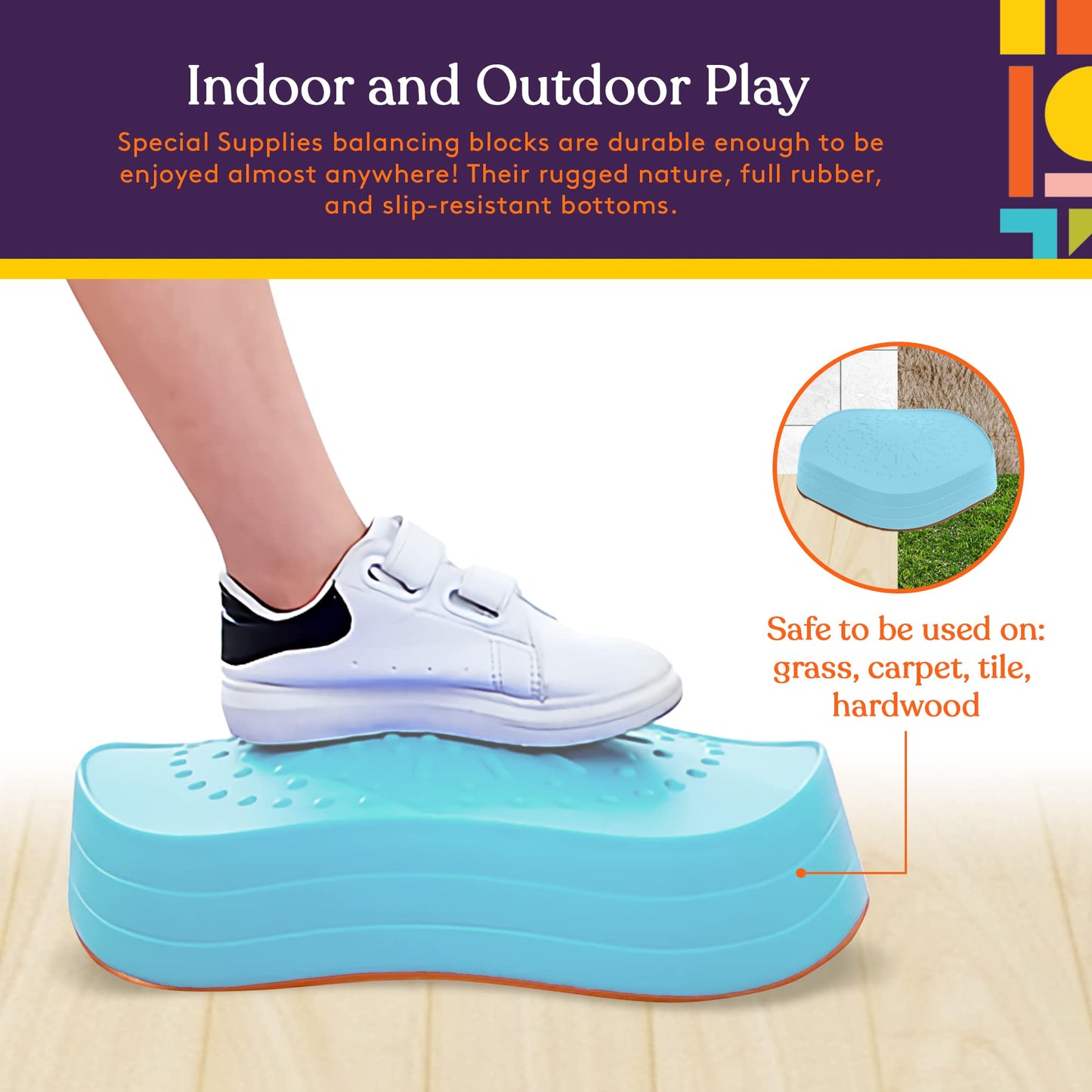 Special Supplies Stepping Stones For Kids, 5 Balance Indoor And Outdoor Blocks Promote Coordination, Balance, Strength, Child Safe Rubber, Non-Slip Edging, Stackable (Unicorn)