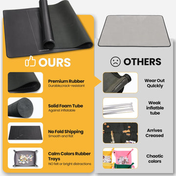 Odyssolve Jigsaw Puzzle Mat Roll Up, 1500 Pieces, 46" x 26", Black, Non-Slip Rubber Bottom with 3 Sorting Trays & Storage Bag