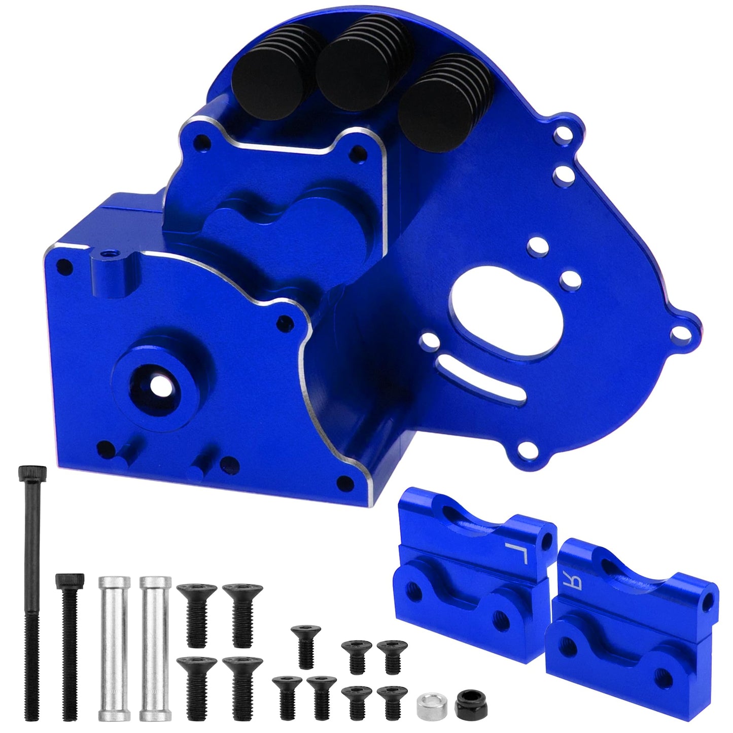 Vgoohobby Aluminum Transmission Case Gearbox Housing Cover w/Motor Plate Compatible with 1/10 Traxxas Slash 2WD Rustler Stampede