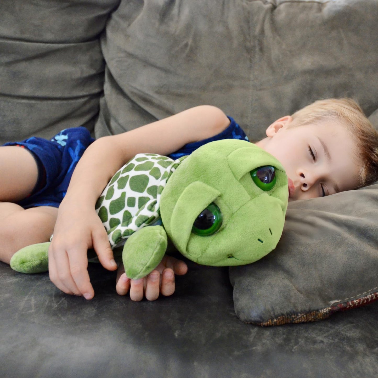 Morismos Sea Turtle Stuffed Animal-14'' Mom Stuffed Turtle With 3 Baby Turtle Toys & 2 Plush Turtle Eggs In Zipper Tummy, Stuffe