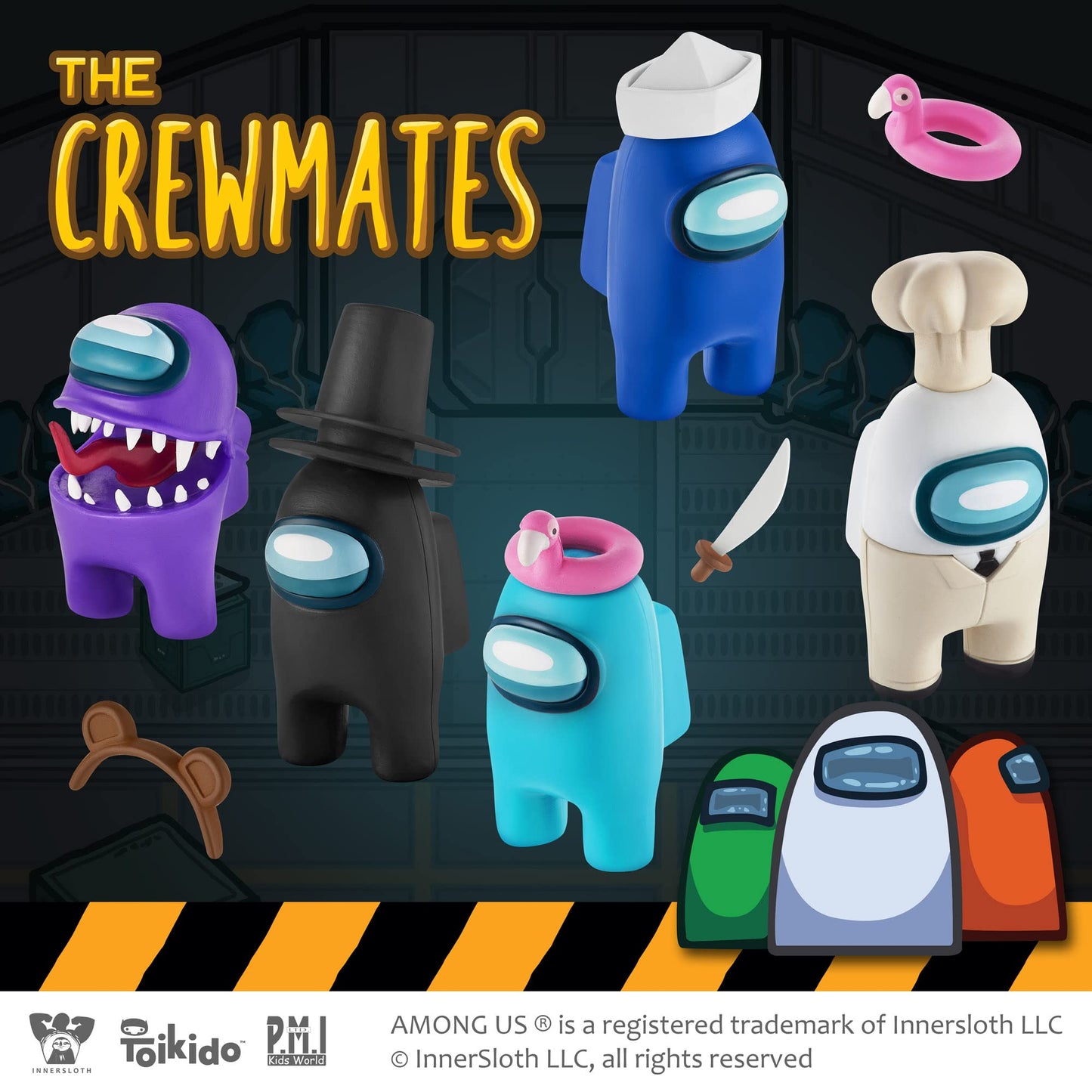 P.M.I. Among Us Crewmate Figures | 5 Among Us Toys Out Of 16 Collectibles In 1 Pack | Among Us Merch Incl. The Peeled And The Clogged | 1 Hidden Impostor | Mini Toys With 3 Add’L Hats | Kids’ Toys
