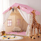 Besrey Kids Play Tent, Kids Playhouse 2 In 1 With Padded Mat And Lights, Large Play Tent With 2 Doors & 4 Windows, Kids Play Tent Indoor & Outdoor, Christmas Toddler Tent For Kids, 51' X35' X 51'
