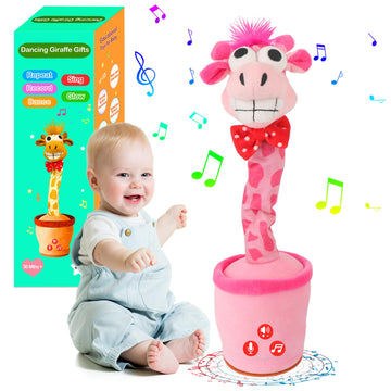 Sanjoin Dancing Talking Cactus Toy For Baby Toddler, Boys Girls Gifts Singing Mimicking Cactus Toy Recording Repeating What You Say Cactus Baby Toy With 120 English Songs (Talking Giraffe Classic)