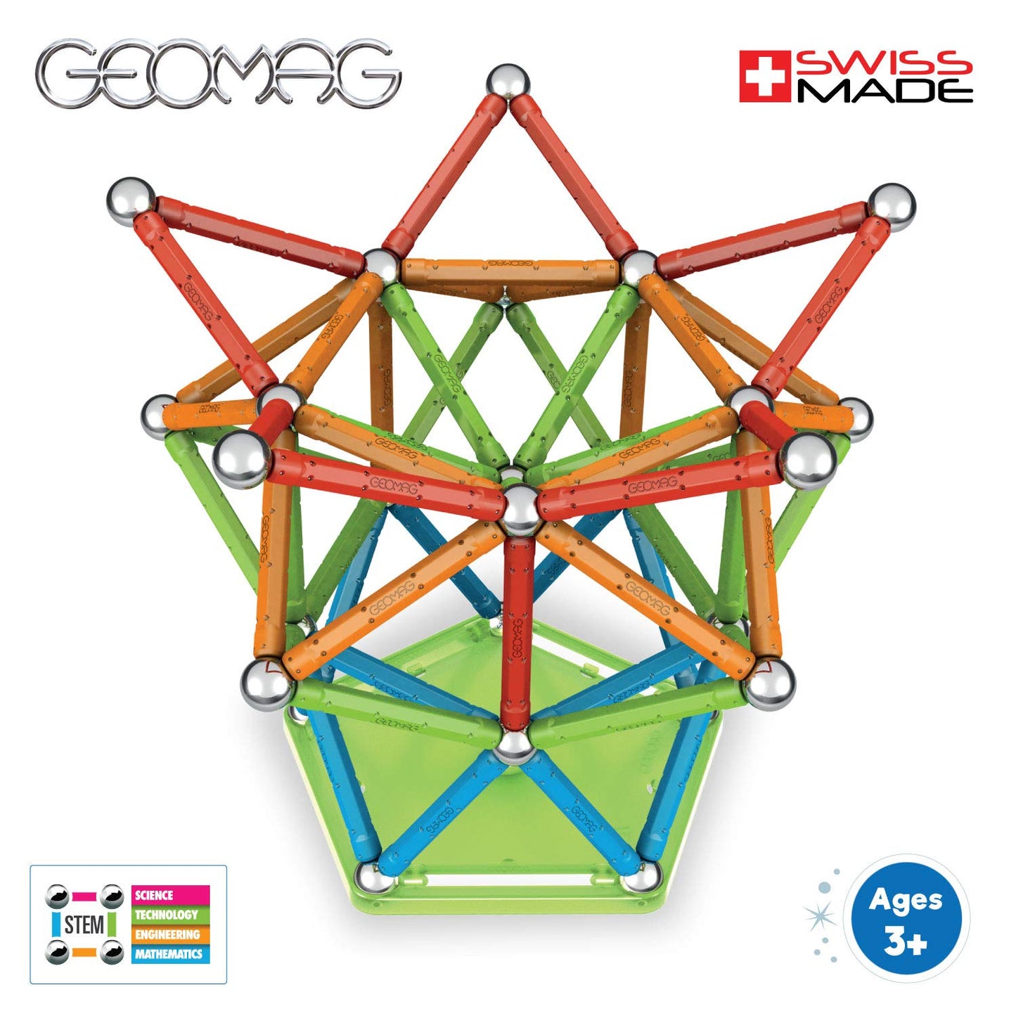Geomag Magnetic Sticks And Balls Building Set | Magnet Toys For Stem, Creative, Educational Construction Play | Swiss-Made Innov