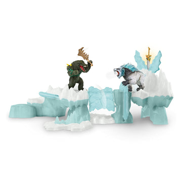 Schleich Eldrador Creatures  Mythical Creatures Toys for Kids  Attack on Ice Fortress Set with Ice Monster and Jungle Monster Action Figures  Ages 7+