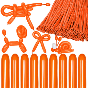 Kawkalsh 150Pcs 260 Balloon Orange, Long Skinny Balloons For Tying Balloon Arch, Twisting Balloons For Party Balloons Garland An