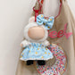 3-Piece Clothes for 17cm Doll Clothes Set & Outfit-Light Blue Gingham Plaid Dress + Butterfly Clip + Versatile Black Glossy Shoes