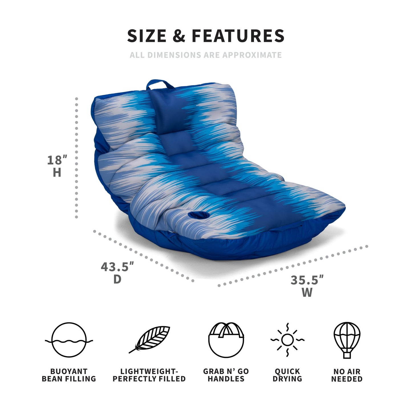 Roma Float Double Sided Mesh Shaka Stripe Big Wave