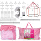 Volscity Princess Tent With Led Star Lights,Kids Castle Play Tent For Girls,Large Playhouse Girl Toy Gifts Age 3+,Indoor And Out