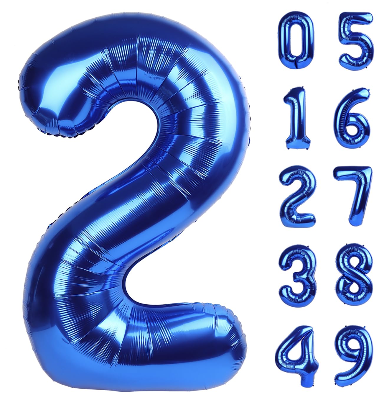 Giant Navy Blue 2 Balloon Number 40 Inch, Two Number Balloons Birthday Supplies, 2Nd 12 22 32 62 Year Old Birthday Party Celebra