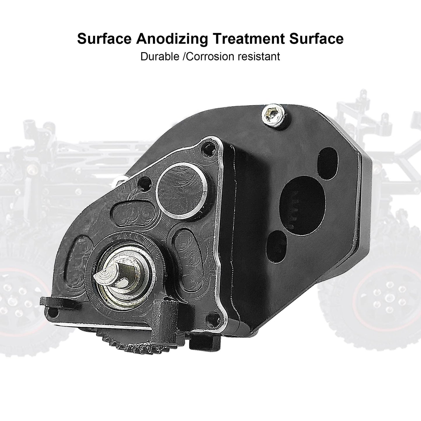 Transmission Gearbox With Gear Fit For 1/24 Axial Scx24 Rc Crawler Aluminum Alloy Black