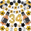 Naninuneno 34Th Gold Birthday Decorations, Gold Black Silver Happy Birthday Balloons Supplies For Boy Men Girl Women, 34 Birthda