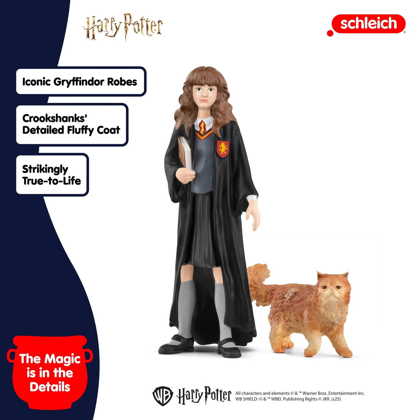 Schleich Wizarding World Of Harry Potter 2-Piece Set With Hermione Granger & Crookshanks Collectible Figurines For Kids Ages 6+
