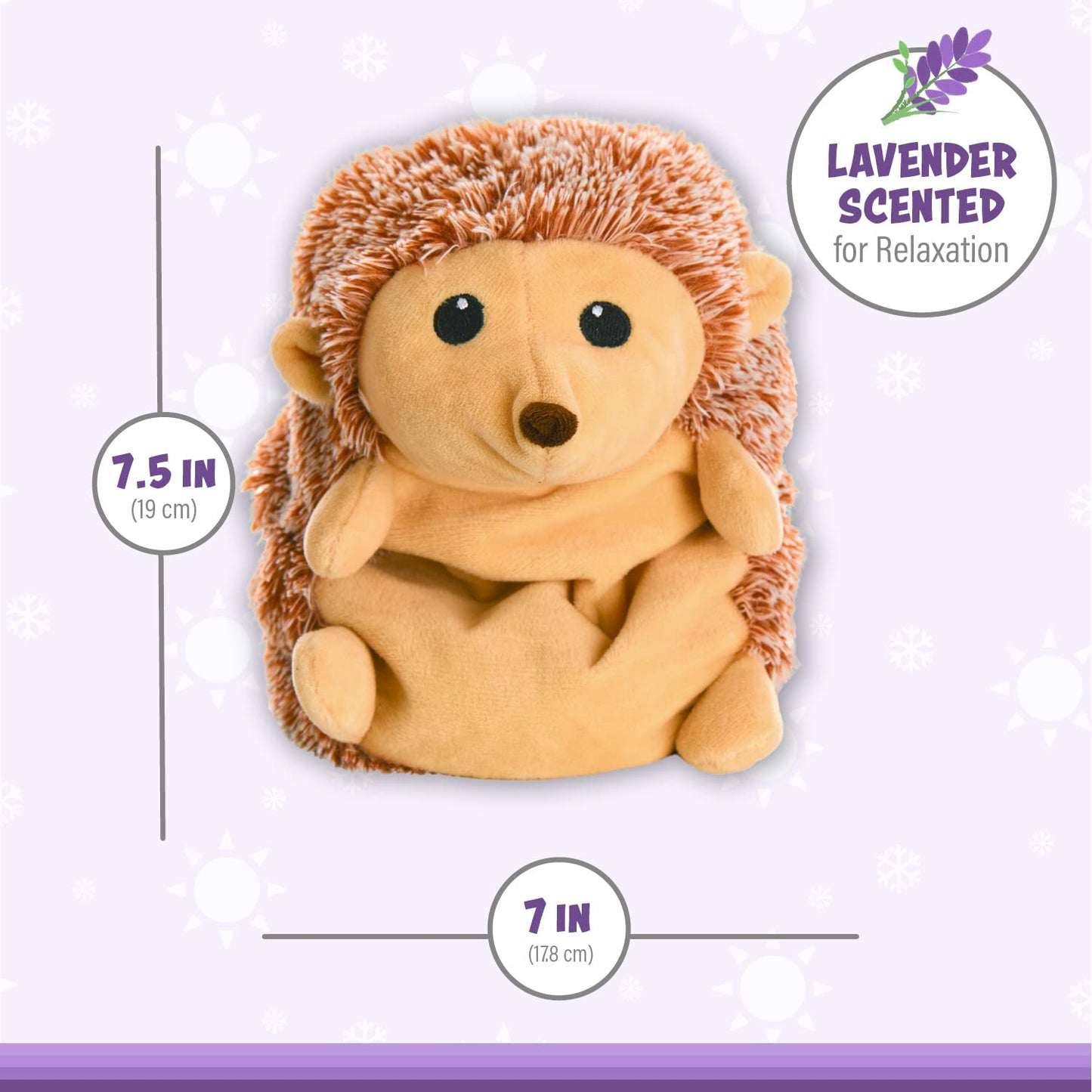 Warm Pals - Harley Hedgehog - 1.5Lbs - Cozy Microwavable Lavender Scented Plush Toys - Heated Stuffed Animal - Heatable Coolable Bedtime Comfort Plushie