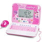 LESHITIAN Kids Laptop - 80 Learning Modes, 7" Screen, Educational Computer for Ages 5+, Pink Plastic Design