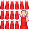 PLULON 15Pcs Kids Aprons Bulk Painting Apron for Kids, Paint Art Apron Adjustable Children Chef Aprons with 2 Pockets for Girls 