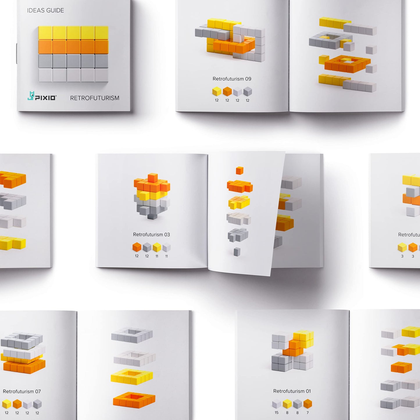 Pixio Retrofuturism - Tiny Magnetic Blocks Building Toy In The Pixel Art Style With Free App - 5/16'' Plastic Cubes With 6 Magne