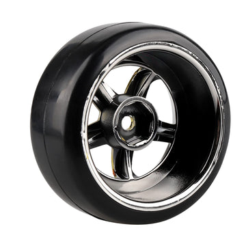 Shaluoman Plating 5-Spoke 12mm Hub Wheel Rims with Hard Plastic Tires for RC 1:10 Drift Car Gold