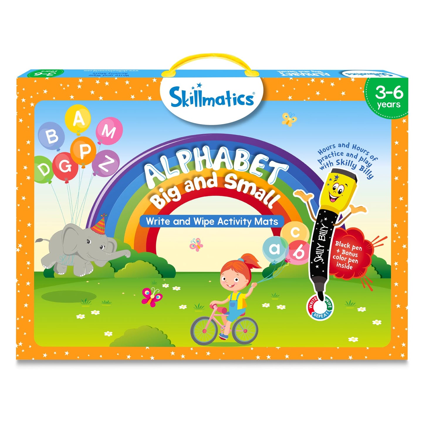 Skillmatics Educational Game - Alphabet Big And Small, Reusable Activity Mats With 2 Dry Erase Markers, Gifts For Ages 3 To 6