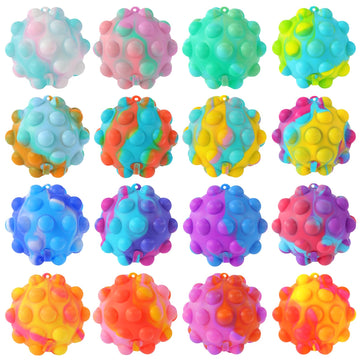 Inflatable Pop Fidget Toys Its Ball Toy, 16 Pcs 3D Squeeze Toys Stress Balls Bulk Party Favors For Kids Toys It Pop Fidgets Pack Autism Sensory Toys Toddler Toys Adhd Toys Easter Basket Stuffers