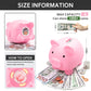 Piggy Bank For Kids Adults, Vcertcpl Unbreakable Plastic Piggy Bank Coin Bank Money Saving Box For Cash Saving, Kids Bank Money Jar Adults, Piggy Bank For Boys Girls, Gift Toys Banks For Kids (Pink)