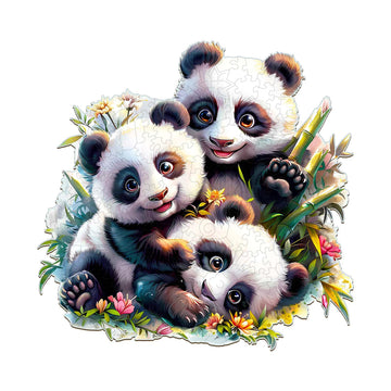 Wooden Puzzles For Adults, Panda Family Wooden Jigsaw Puzzles For Adults Kids, Unique Shaped Wood Puzzles Adult,Creative Birthda