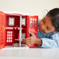 Green Toys Fire Station Playset - 8 Piece Role Play Toy, 100% Recycled Plastic, Multi Color, Model PFIR-1156, Dishwasher Safe