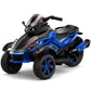 Hotsolo 12V Kids Electric Motorcycle, 3 Wheeler Toddler ATV with Led Lights, Music, Horn, Shock Absorbers, Blue Power Wheels for