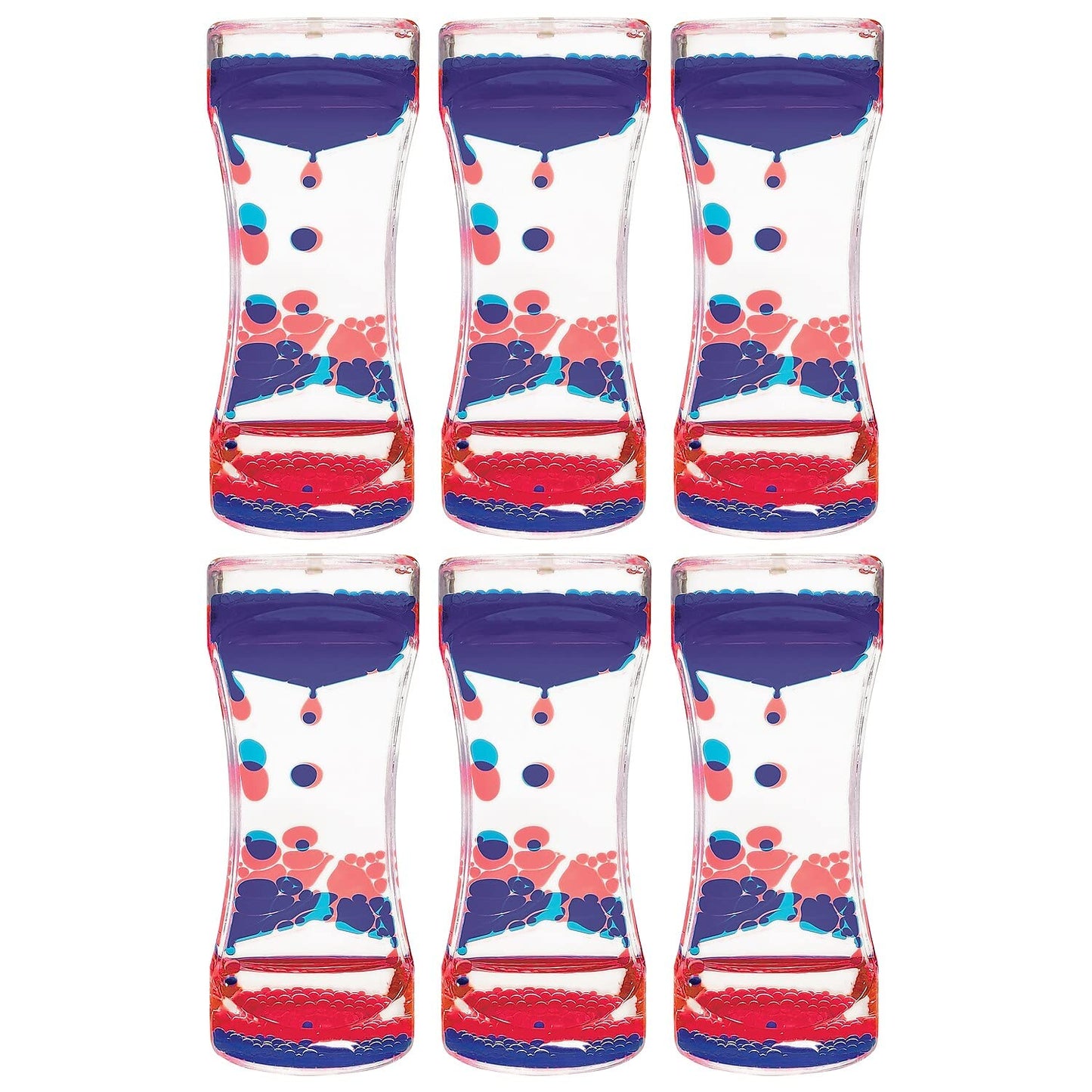Red & Blue Liquid Motion Bubbler, Pack Of 6