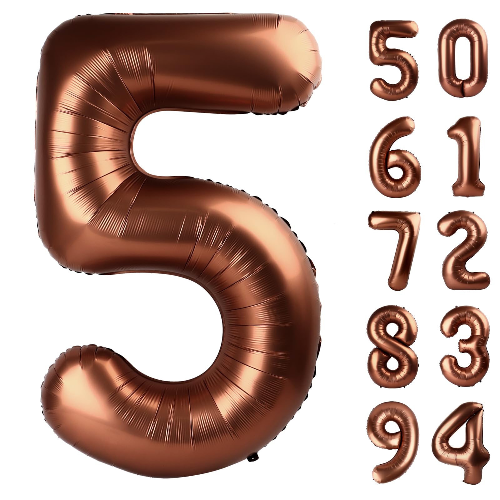 Dark Brown 5 Balloon, Coffee Brown Number Balloons 40 Inch, Chocolate Brown 5Th Birthday Balloon Decorations, Dark Brown Party S