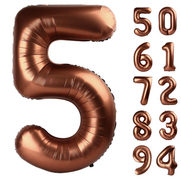 Dark Brown 5 Balloon, Coffee Brown Number Balloons 40 Inch, Chocolate Brown 5Th Birthday Balloon Decorations, Dark Brown Party S