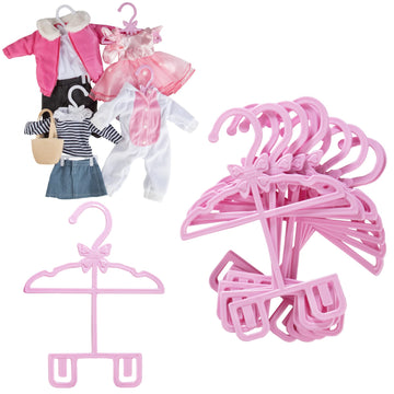 Doll Full-Outfit Clothes Hangers For 18'' Dolls - 12Pk - Unique Design Holds Your Top And Bottom At Once Including Dresses, Pant
