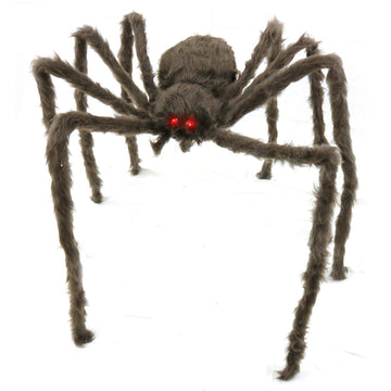 Big Mo's Toys Creepy Spider - Realistic Black Tarantula with Red LED Eyes