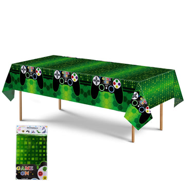 Wernnsai Video Game Table Covers - 108''X 54'' Disposable Printed Plastic Tablecloth, Party Supplies For Kids Player Geek Game Themed Party Decoration