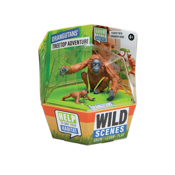 Wild Scenes Orangutans' Treetop Adventure - Grow & Play Kit Environmentally Friendly Wildlife Conservation Toy - Animal Playset 