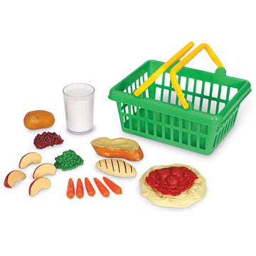 Learning Resources Healthy Dinner Basket - 19 Pieces , Ages 3+ Pretend Play Food for Toddlers, Preschool Learning Toys, Kitchen 