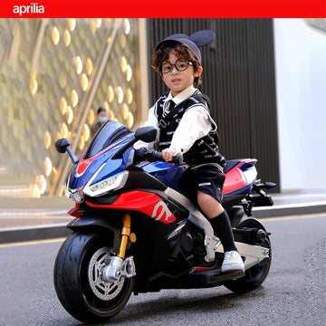 TCARAIWEN Aprilia Licensed 24V Kids Electric Motorcycle, Speed Up to 15mph Ride-On Motorcycle, Key Switch and Mp3 (24V Brushless