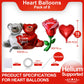 8 Pcs Red Heart Balloons Love Bears Balloons Red Flower Rose Balloons For Valentines Day Decorations Bridal Shower Wedding Party