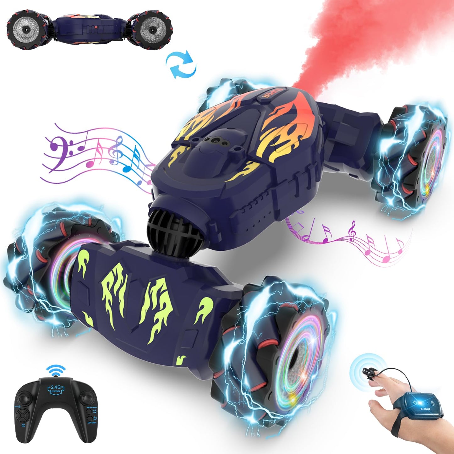 Nitigo Gesture RC Car Hand Controlled RC Car Toys Gifts for Boys Kids 6-12, 2.4GHz 360 Rotation 4WD Gesture Sensing RC Stunt Car