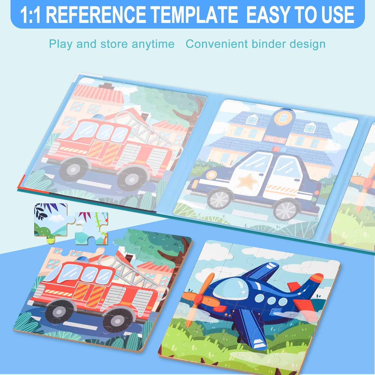 Astaron Magnetic Puzzles For Toddlers, 12-16-20 Pieces Vehicle Learning Magnet Puzzles For Road Trip, Educational Travel Toys Car Plane Activities For Kids, Kids Birthday Gifts