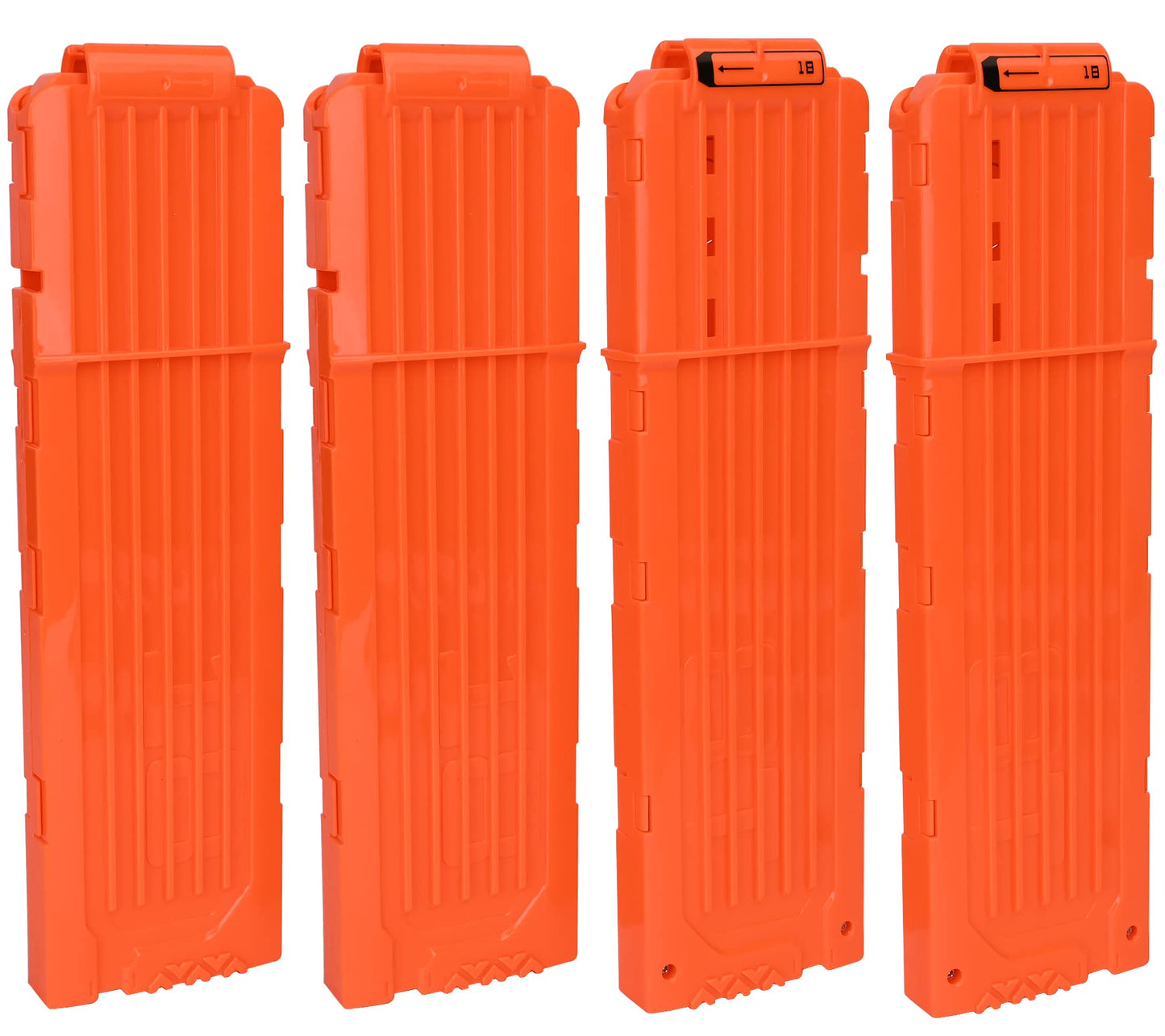 lififun 4 Pack 18-Dart Quick Reload Clip Magazine for Nerf N-Strike advanced Series (Orange)