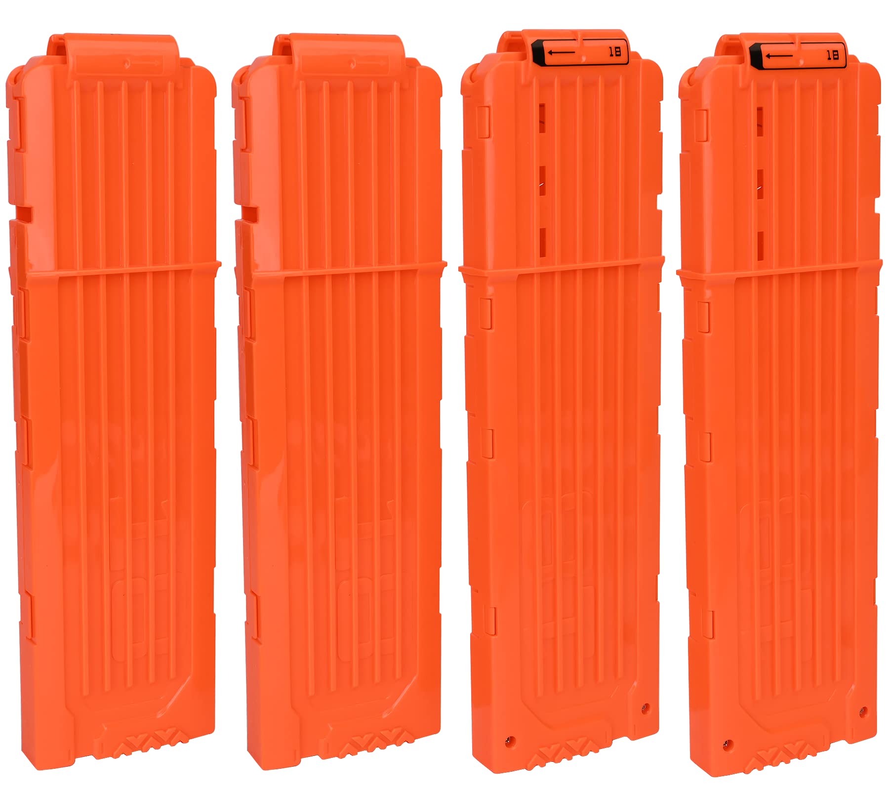 lififun 4 Pack 18-Dart Quick Reload Clip Magazine for Nerf N-Strike advanced Series (Orange)