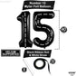Katchon, Gaint Race Car 15 Balloon Number - 40 Inch | Black 15 Birthday Balloon | 15Th Road Birthday Decorations | 15 Year Old Balloon For 15Th Construction Birthday Decorations | Number 15 Balloon
