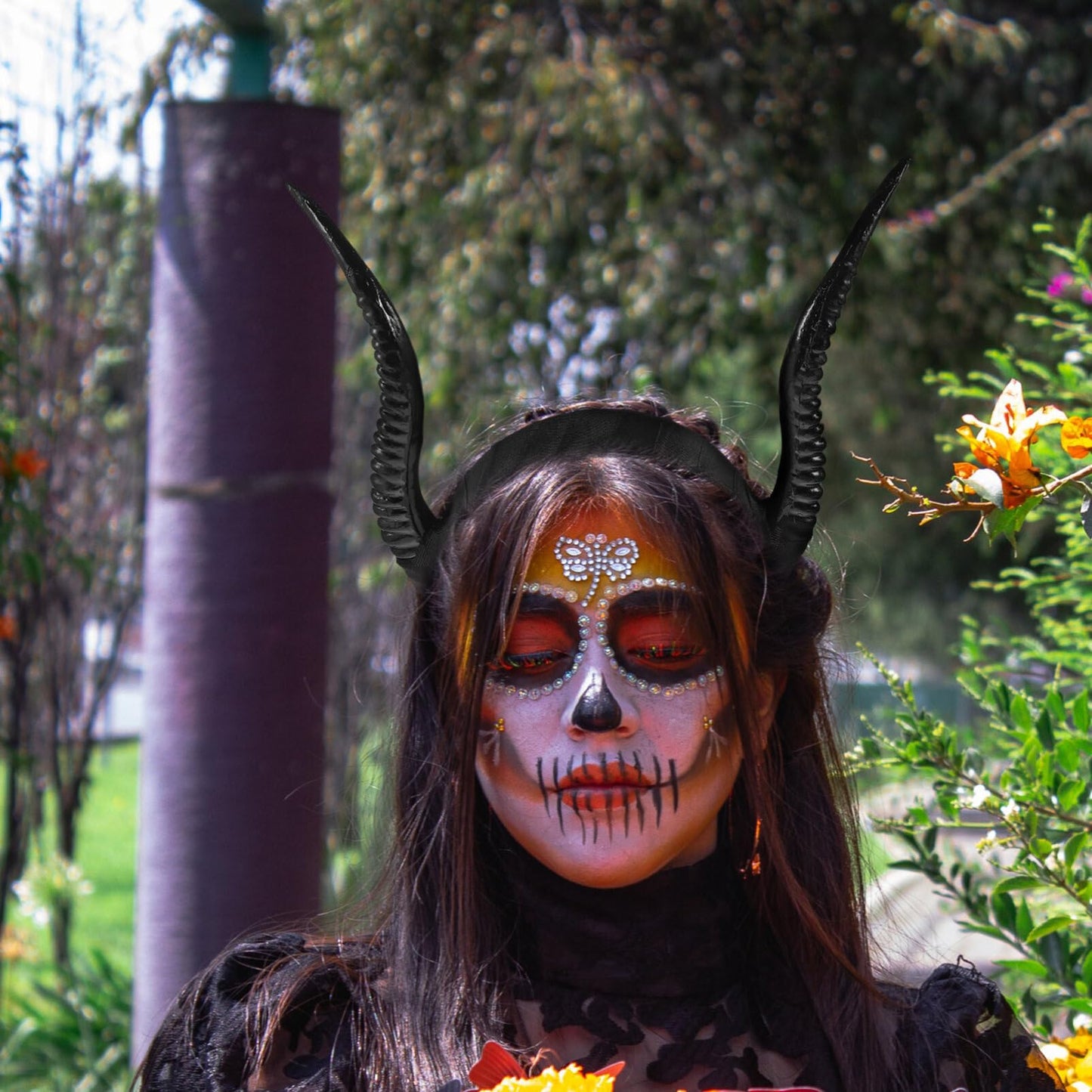 Lurrose Sheep Horn Headband Halloween Devil Horns Hairband Gothic Antelope Horns Horns Hair Hoop for Halloween Costume Photo Pro